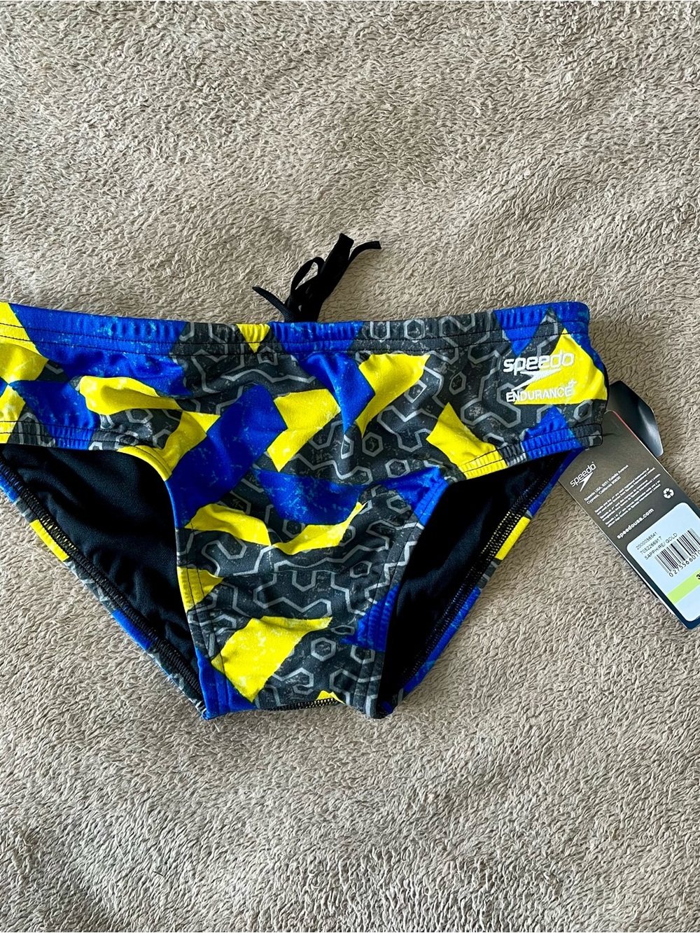 Speedo Boys' Blue, Yellow & Black Swim Briefs
